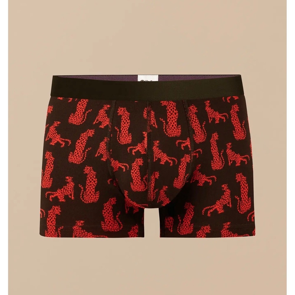 MeUndies Mens 3XL Boxer Briefs Red Leopard Cheetah Print Black Trunks MS30